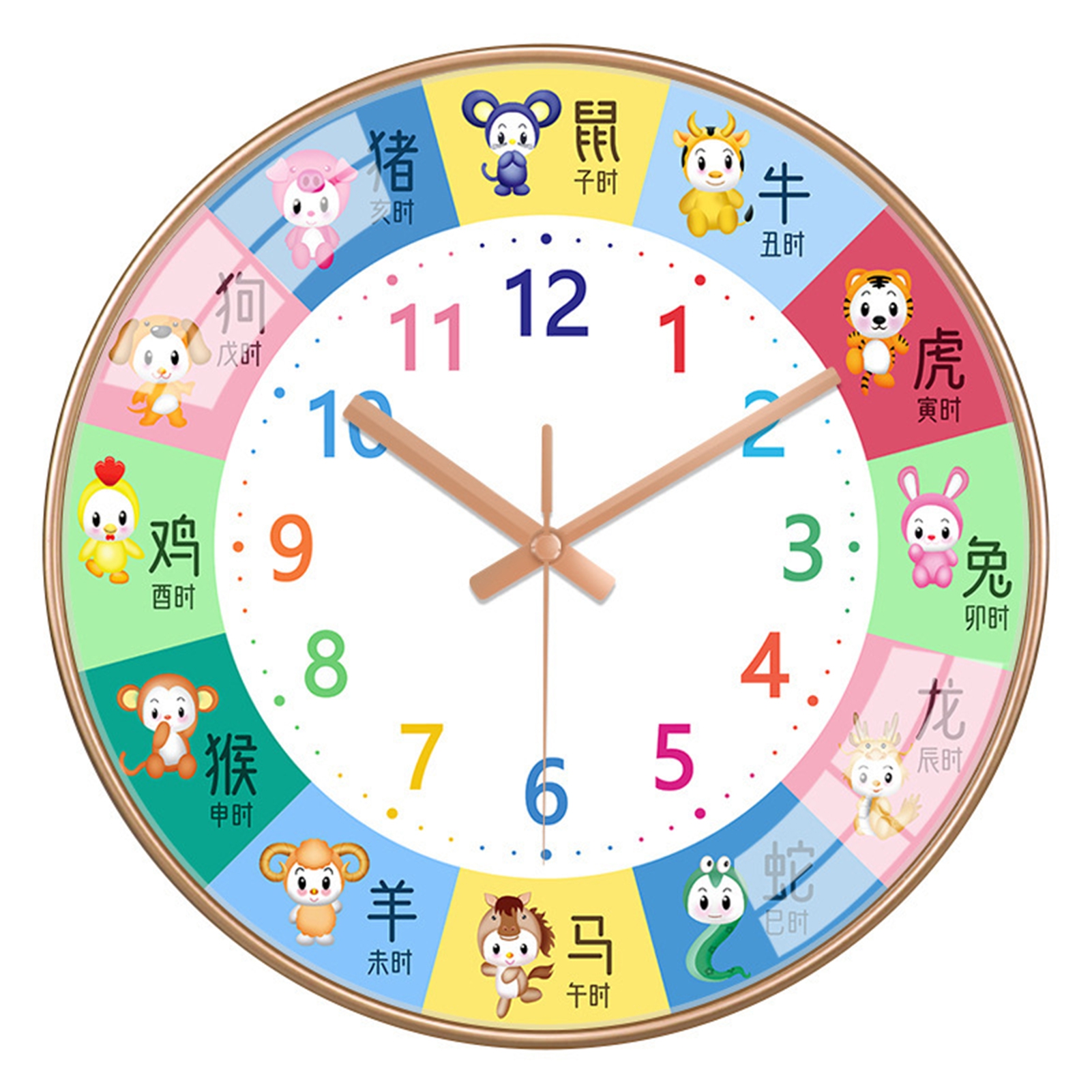 vnanda Colorful Round Wall Clock Colorful Silent Wall Clock for Kids