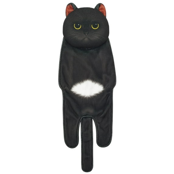 vnanda Cozy Cat Towel Adorable Cartoon Cat Shaped Towel Soft Absorbent Hanging Towel for House Kitchen Bathroom Cat Themed Towel