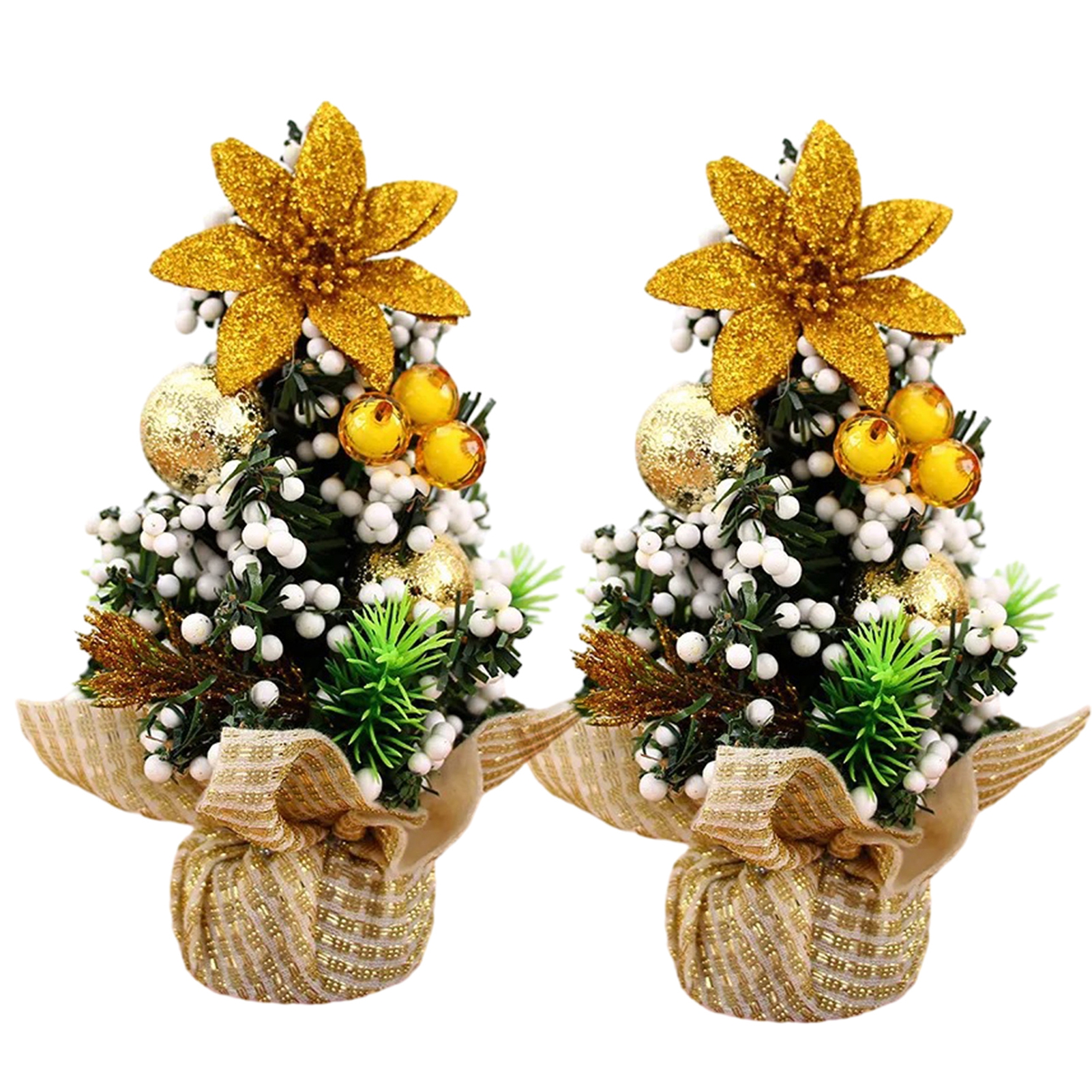 vnanda Desktop Christmas Tree 2pcs Mini Christmas Tree Versatile Xmas