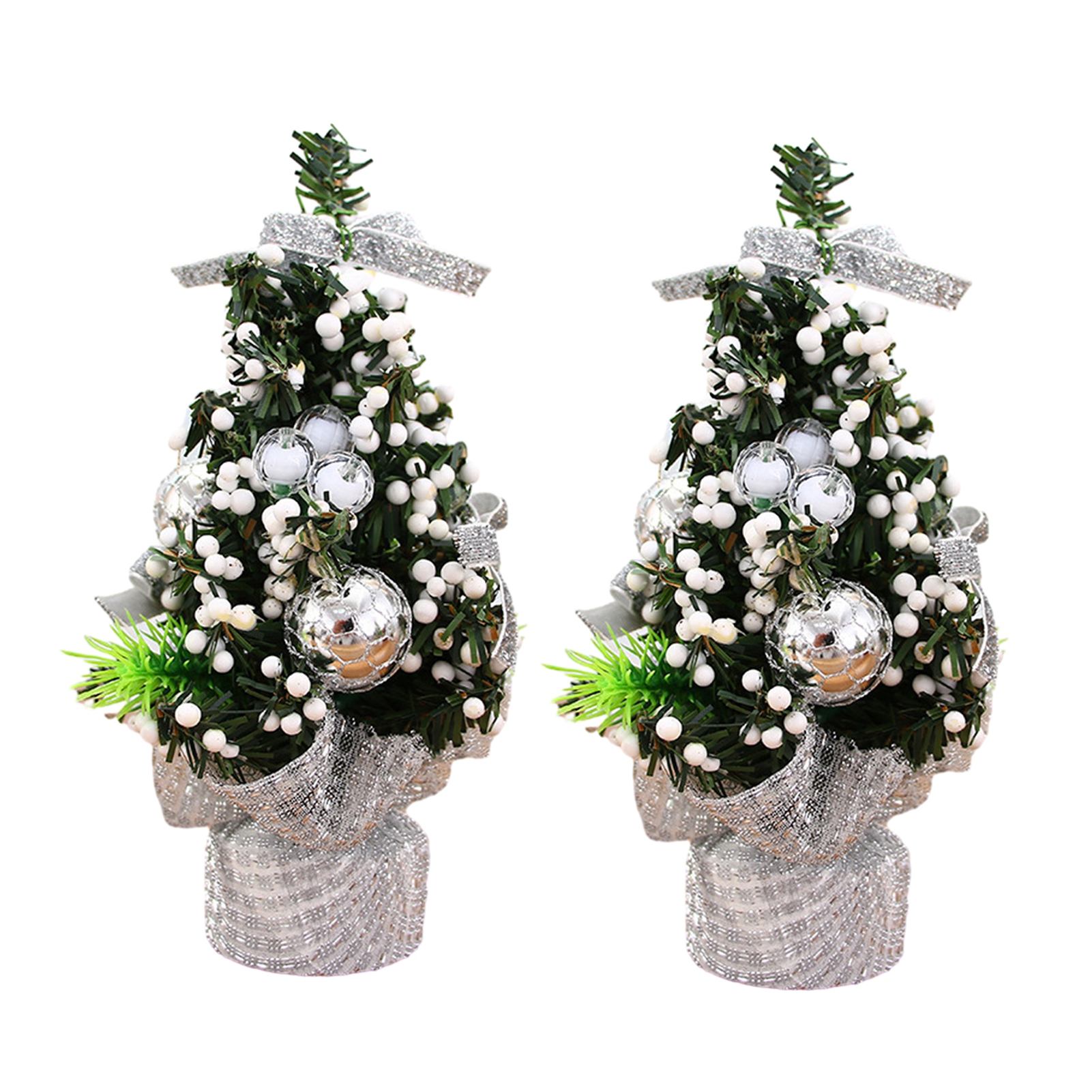 vnanda Desktop Christmas Tree 2pcs Mini Christmas Tree Versatile Xmas