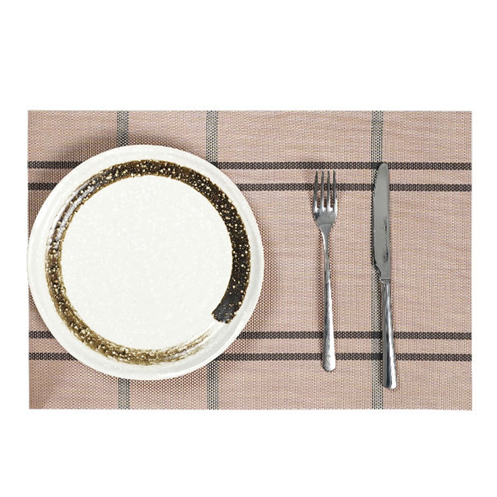 vnanda Dishwasher Safe Placemat Plaid Placemat Modern Waterproof Heat