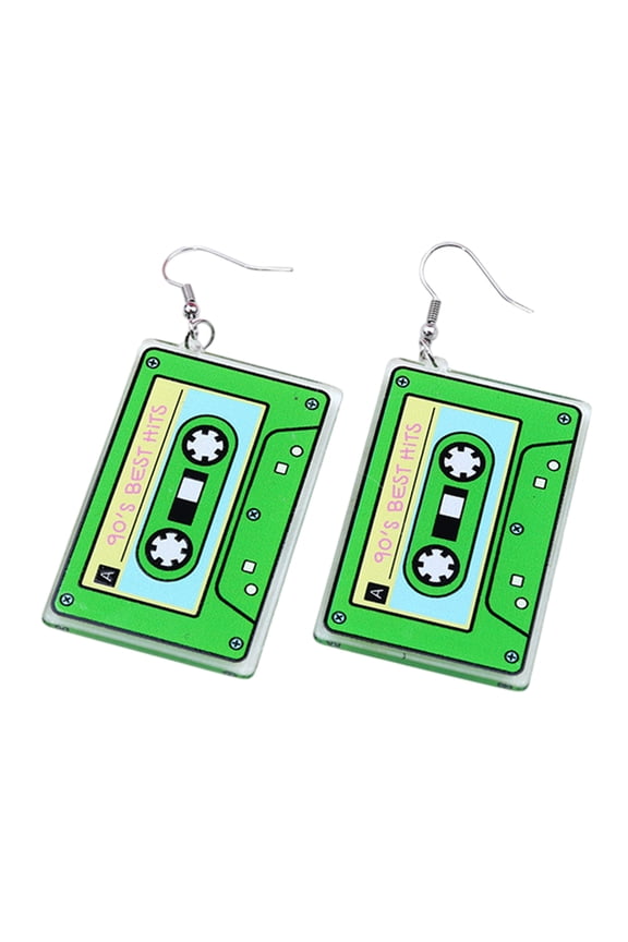 Durable Earrings Vintage Zebra Print Magnetic Tape Hook Earrings Retro Cassette Crush Colorful Drop Dangle Jewelry Gift Women Hook Earrings