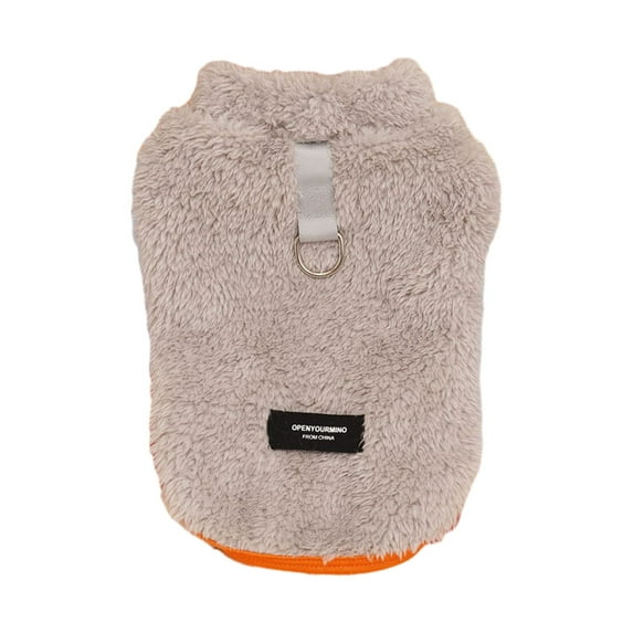 vnanda Easy to Clean Pet Coat Fleece Pet Clothes with Traction Rope Buckle Stylish Warm Dog Vest Coat for Pet Outfit Pet Cotton Coat