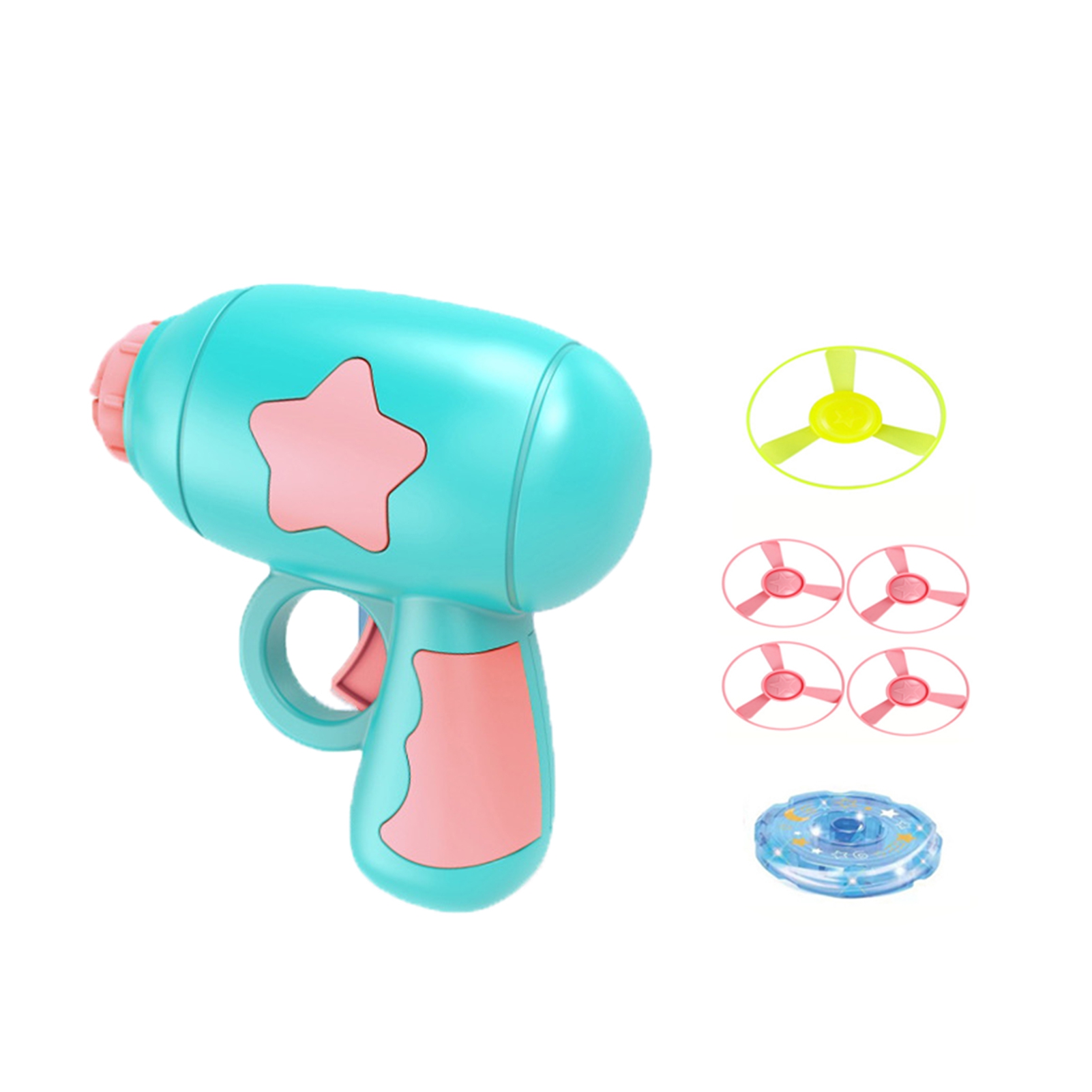 vnanda Flying Disc Toy Flying Saucer Launcher Toy Compact Size Handled