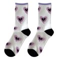 thumbnail image 1 of vnanda Four Seasons Women Socks 1 Pair Mid-calf Socks Korean Heart Embroidery Kawaii Hop Color Matching Anti-slip Soft No Odor Sweat Absorption Lady Four, 1 of 8