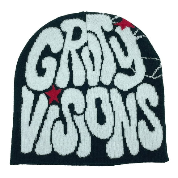 vnanda Hip Hop Style Beanie Hat Men Women Knitting Beanie Hat Letter Jacquard Print Hip Hop Style Warm Winter Elastic Knitting Hat Streetwear