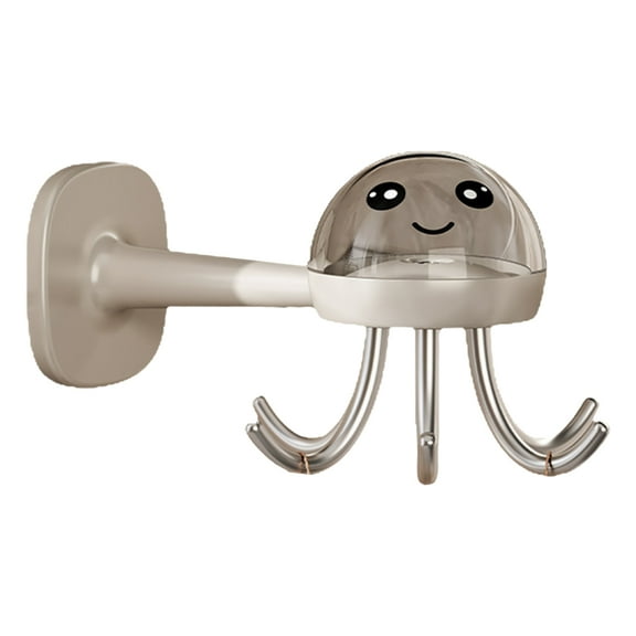 vnanda Kitchen Utensil Hook Jellyfish Hanger with 6 Hooks Rotatable Wall Mount Utensil Organizer Space-saving Utensil Organizer