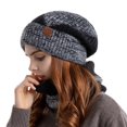thumbnail image 1 of vnanda Knitted Hat Women Autumn Winter Hat Scarf Set Windproof Cold Soft Thick Fleece Lined Scarf Beanie Hat, 1 of 8