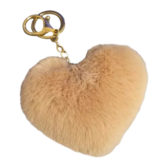 vnanda Lightweight Keychain Plush Love Heart Keychain Soft Fluffy Lightweight Key Ring Holder for Girls Handbag Backpack Decoration Pendant Birthday Gift