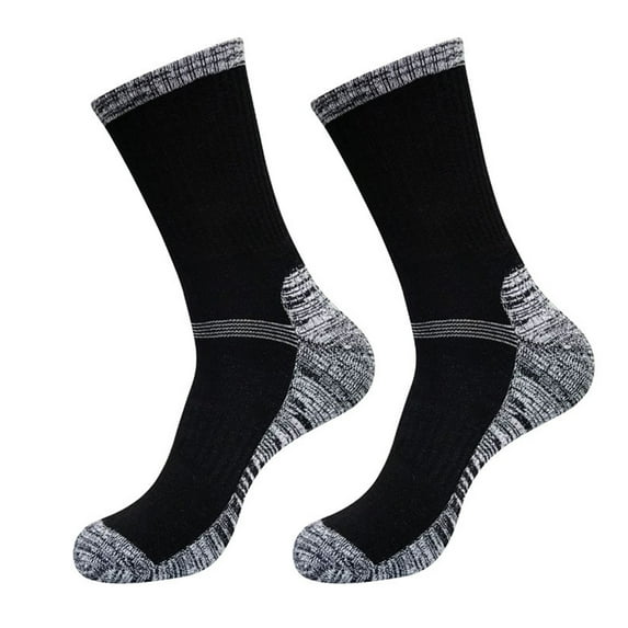 vnanda Men Soft Socks Men's Winter Sports Socks Mid-tube Thickened Soft Anti-slip Elastic Patchwork Color Matching No Odor Basketball Football Jogging Socks