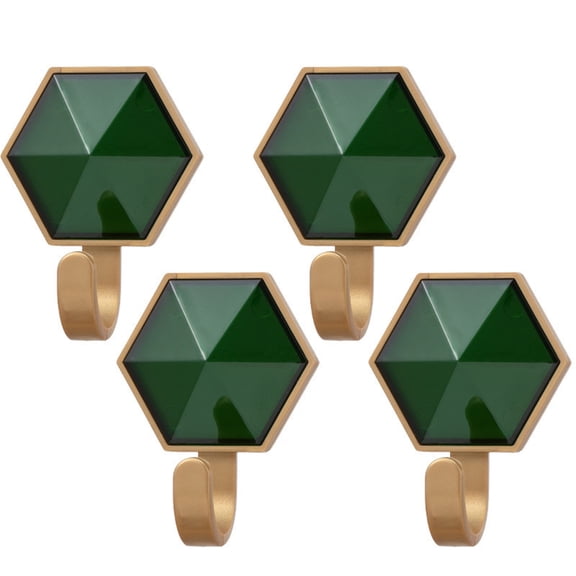 vnanda Modern Stylish Design Coat Hooks Stylish Durable Hex Hook Wall Mounted Decorative Towel Hooks Set of 4 Anti-corrosion Brass Resin Coat Hooks for Home