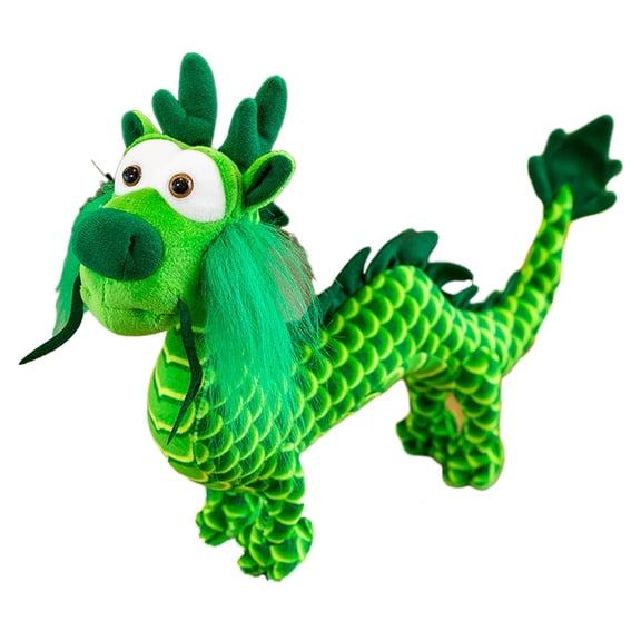 vnanda Non-deforming Dragon Plush Chinese Dragon Plush Scales Print Standing Cute Spring Festival 2024 Year of the Dragon Zodiac Dragon Mascot Plushie Toy