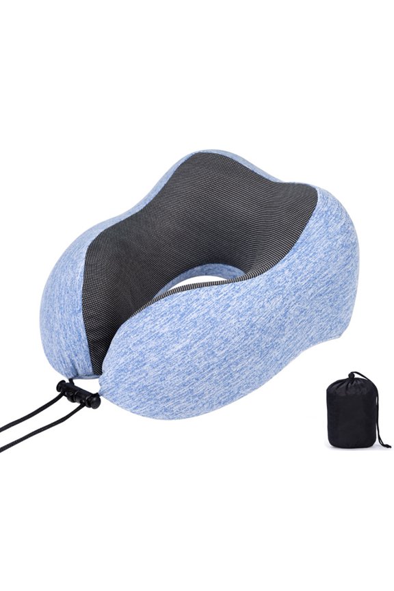 Non-pilling U-shaped Pillow U-shaped Memory Foam Neck Pillow with Side Pocket Breathable Comfortable Sleeping Relaxation Travel Pillow for Neck
