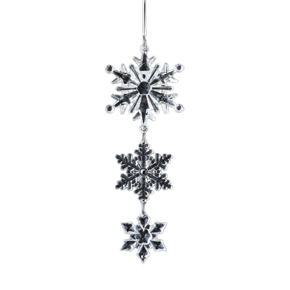 vnanda Party Supplies Christmas Snowflake Ornament with Lanyard Creative Shape Transparent Shatterproof Acrylic Pendant Hanging Decor