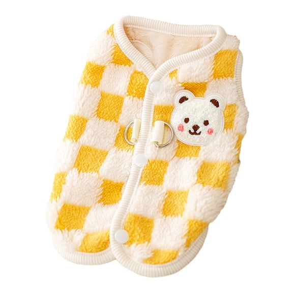 vnanda Pet Clothes for Dogs Pet Clothes Fashionable Checkerboard Pattern Winter Dog Vest Soft Pet Plush Jacket Coat Pet Supplies Trendy Dog Clothing