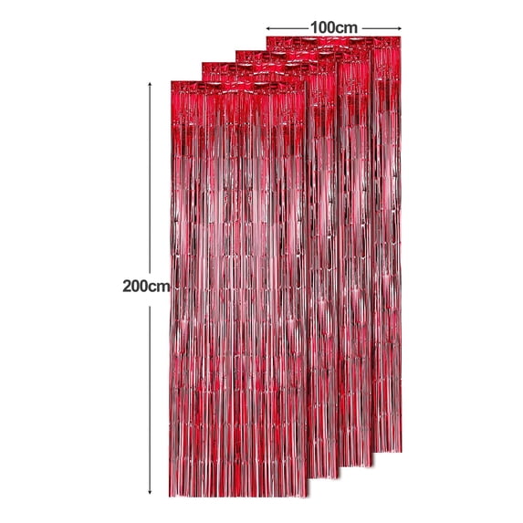 vnanda Rain Curtain Lightweight Curtains 4pcs Rain Curtain Lightweight Reusable Shiny Fringe Backdrop Curtains for Parties Birthdays Celebrations Versatile