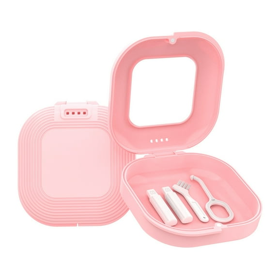 vnanda Retainer Brush Stylish Mirrored Braces Box with Vent Holes Retainer Removal Tool Durable Easy to Perfect for Mouth Guards Night Guards Orthodontic
