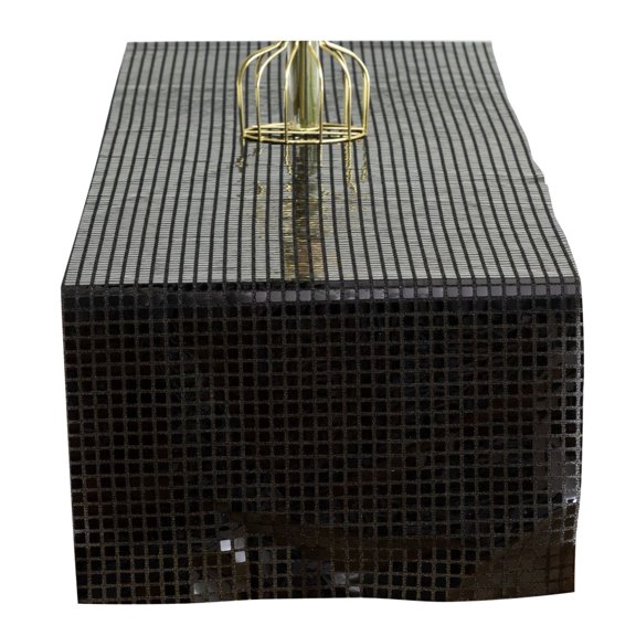 vnanda Silver Table Runner Glitter Disco Party Table Runner Sparkling Mirror Silver Retro 70s 80s Theme Birthday Bachelorette Dance Party Supplies Luxurious