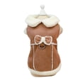 thumbnail image 1 of vnanda Soft Thick Fabric Pet Coat Pet Cotton Coat for Wear Indoor Outdoor Dog Clothing Cute Eye-catching Design Bow Decoration White Plush Collar Cuffs Soft, 1 of 8