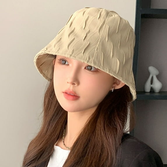 vnanda Solid Color Bucket Hat Stylish Unisex Bucket Hat for Winter Fall Solid Color One-piece Fisherman Hat with Elastic Band for Men Women Windproof Outdoor