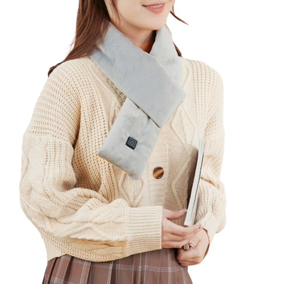 vnanda Solid Color Scarf Winter Electric Heating Scarf Unisex Thick Neck Protection Washable Windproof Cold-resistant Smooth Solid Color Neck Warmer Neck