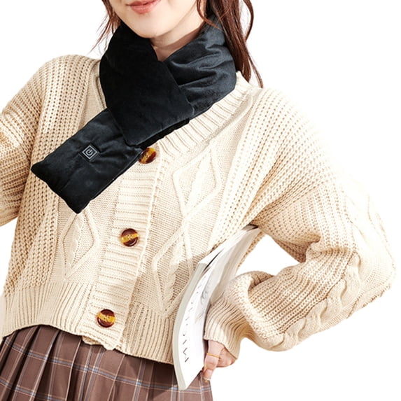 vnanda Solid Color Scarf Winter Electric Heating Scarf Unisex Thick Neck Protection Washable Windproof Cold-resistant Smooth Solid Color Neck Warmer Neck