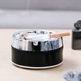 thumbnail image 1 of vnanda Stainless Steel Ashtray Stainless Steel Round Ashtray with Design Windproof Dust-free Desktop Ash Container for Home Office Outdoor Use Desktop Ash, 1 of 7