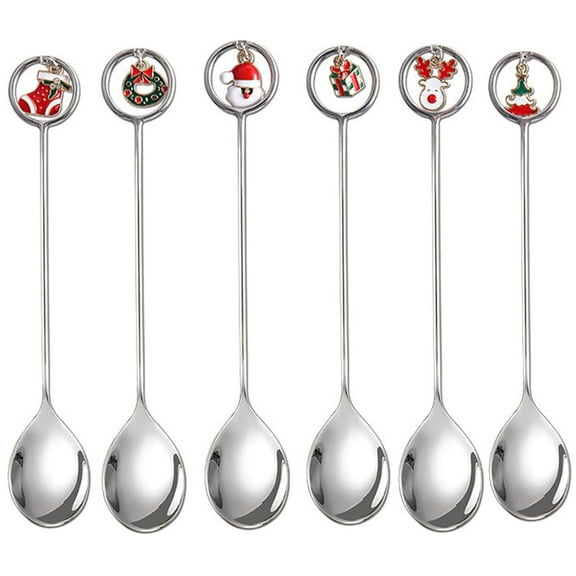 vnanda Stainless Steel Fork Spoon Set Christmas Spoons Forks Set Snowman Design Easy to Clean Festive Stainless Steel Cutlery for Tea Coffee Desserts