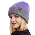 thumbnail image 1 of vnanda Thermal Hat Unisex Winter Hat Knitted High Elasticity Soft Warm Baggy Anti-slip Regular Fit Double-sided Wear No Brim Windproof Ear for Women, 1 of 8