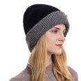 thumbnail image 1 of vnanda Thermal Hat Unisex Winter Hat Knitted High Elasticity Soft Warm Baggy Anti-slip Regular Fit Double-sided Wear No Brim Windproof Ear for Women, 1 of 8