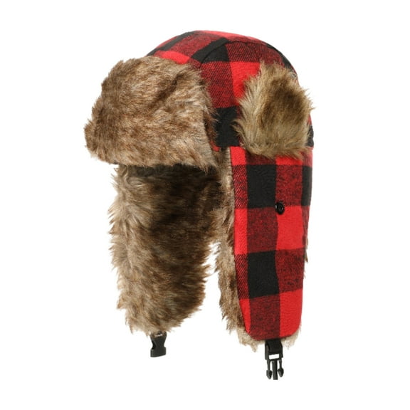 vnanda Trendy Winter Hat Winter Hat Plaid Hat Stylish Warm Outdoor Ear Protection for Women Men