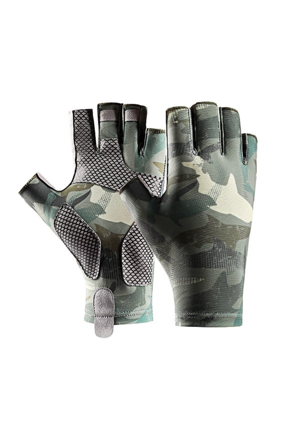 Uv Resistant Fishing Gloves Sun Gloves Upf 50 Fingerless Fishing Gloves for Men/women Breathable Sweat-absorbent Uv Resistant Four-way for Kayaking