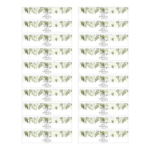 vnanda Water Bottle Stickers 20 Pcs Flower Print Water Bottle Labels Self-adhesive Gift Stickers for Happy Wedding Thanksgiving Celebration Party Decoration