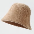 thumbnail image 1 of vnanda Women Plush Bucket Hat Women Winter Imitation Rabbit Fur Fisherman Hat Soft Warm Adjustable Plush Bucket Hat, 1 of 7
