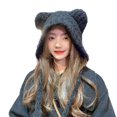 thumbnail image 1 of vnanda Women Winter Hat Winter Hat for Women Knitted Soft Thick Ear Solid Color Elastic Cartoon Ear Decor Warm Heat Retention Unisex Couple Knit, 1 of 8