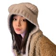 thumbnail image 1 of vnanda Women Winter Hat Winter Hat for Women Knitted Soft Thick Ear Protection Solid Color Elastic Cartoon Ear Decor Warm Heat Retention Unisex Couple Knit, 1 of 8