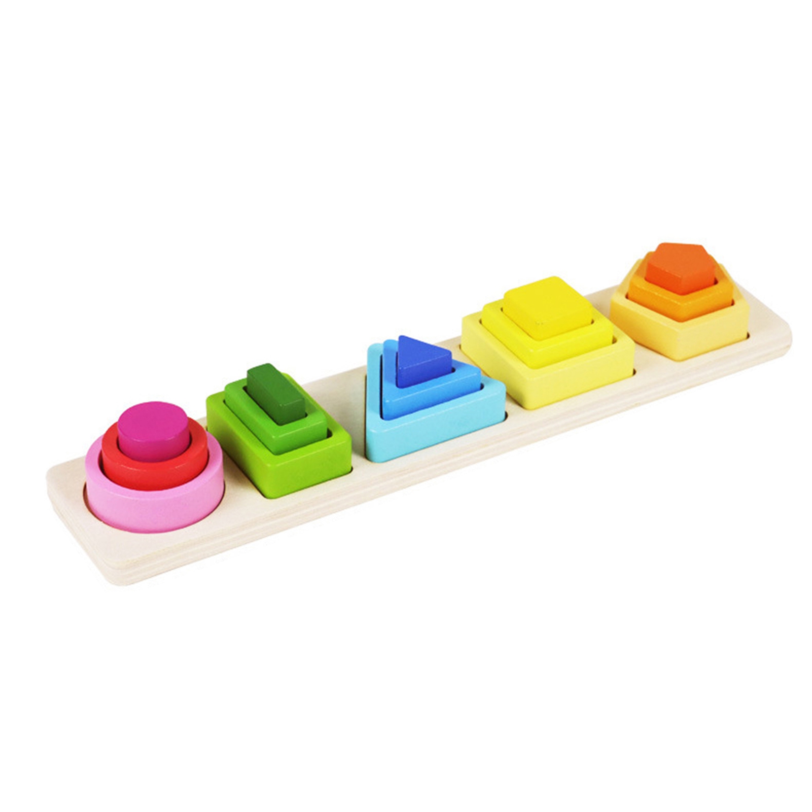 vnanda Wooden Block Stacking Toy Wooden Sorting Stacking Toy for Toddlers Fun Learning Game for