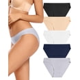 thumbnail image 1 of voenxe Women Bikini Underwear,Seamless Breathable Ladies Panties,No Show Soft Briefs 5-Pack,XS-XXL, 1 of 8