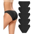 thumbnail image 1 of voenxe Women Bikini Underwear,Seamless Breathable Ladies Panties,No Show Soft Briefs 5-Pack,XS-XXL, 1 of 8