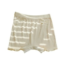 vokkrv Cotton Girls Bike Shorts Girls Shorts Kids Clothes Cartwheel Under Dress Breathable Multi-Color Beige 2-3 Years