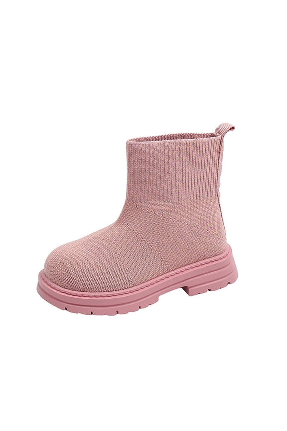 Girls Ankle Boots Kids Ankle Booties Bow Side Zipper Low Heel Outdoor Warm Shoes for Little Kids/Big Kids