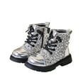 thumbnail image 1 of vokkrv Girls Ankle Boots Lace Up Cute Soft Boot Side Zipper Comfortable Boys Boots, 1 of 7