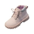 thumbnail image 1 of vokkrv Girls Ankle Boots Winter Lace Up Cute Soft Boot Side Zipper Comfortable Boys Boots, 1 of 4