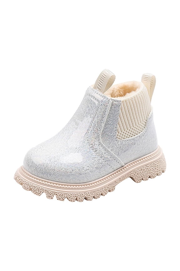 Girls Boys Glitter Ankle Boots Side Zipper Cute Soft Shoes with Lace Up for Toddler/Little Kid/Big Kid