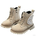 thumbnail image 1 of vokkrv Girls Cowgirl Cowboy Rhinestone Boots Ankle Low Heel Dress Booties, 1 of 4