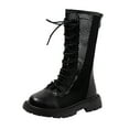 thumbnail image 1 of vokkrv Girls Lace Up Cute Soft Boots Side Zipper Ankle Booties Toddler/Little Kid/Big Kid, 1 of 7