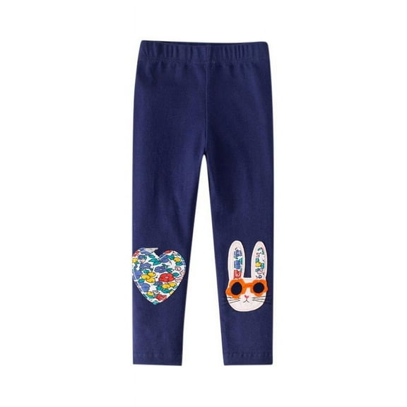 vokkrv Girls Printed Leggings Multipack Girl Yoga Pants Soft Comfortable Pants for Kids Full Length Stretchy Pants Navy 5 Years