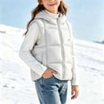 thumbnail image 1 of vokkrv Kids Sleeveless Zip Up Hooded Vest Jacket, Waistcoat Warm Outerwear, Windproof Casual Layering Coat for Boys Girls Winter Outdoor Gray 7-8 Years, 1 of 7