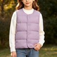 thumbnail image 1 of vokkrv Kids Waistcoat Sleeveless Button Vest Jacket, Lightweight Warm Casual Outerwear, Simple Fashion Layering Coat for Boys Girls Winter Daily Purple 2-3 Years, 1 of 7