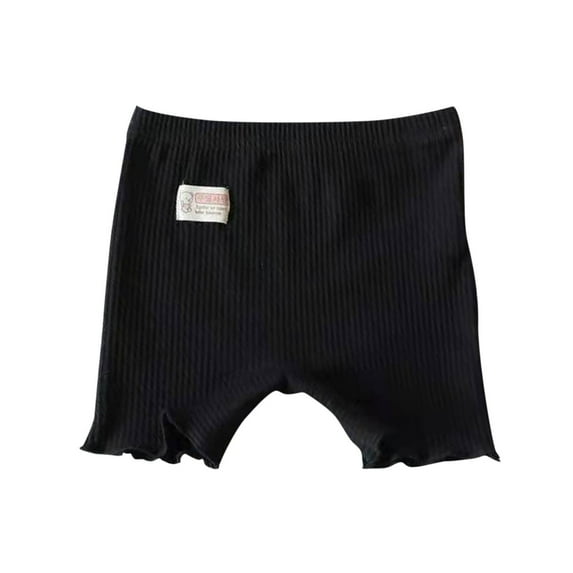 vokkrv Soft Girls Boyshort Panties Cotton Briefs Kids Underwear Summer Elastic Waist Shorts Black 7-8 Years